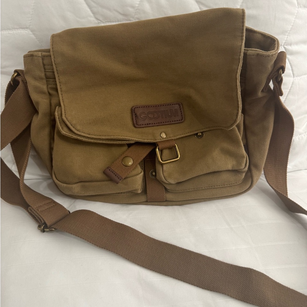 Brown Canvas Messenger Bag